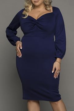 Immagine di PLUS SIZE NAVY BLUE MIDI DRESS